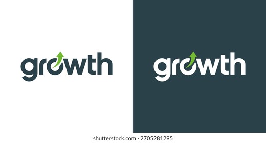 Ilustração de modelo de design de logotipo de crescimento moderno. Seta abstrata forma vetor design com modelo de tecnologia. Símbolo para empresa start-up de negócios, marketing, finanças e gestão