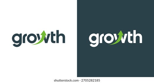 Modern growth logo design template illustration. Abstract arrow shape vector design with technology model. Symbol for business startup, marketing, finance and management company