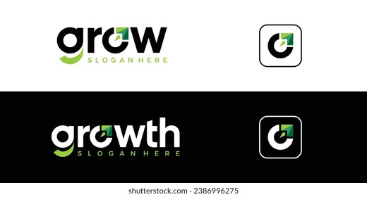 Modern growth logo design wordmark. Abstract arrow shapes logo design in letter O graphic vector illustration. Symbol, icon, creative.