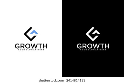 Modern growth logo design wordmark. graphic vector illustration. Symbol, icon, creative.