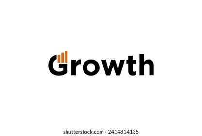 Modern growth logo design wordmark. graphic vector illustration. Symbol, icon, creative.