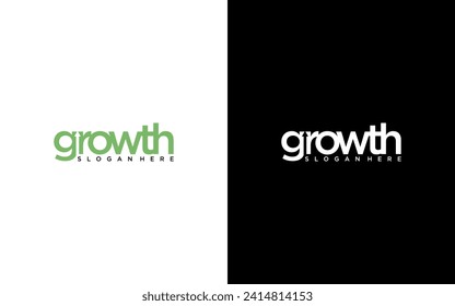 Modern growth logo design wordmark. graphic vector illustration. Symbol, icon, creative.