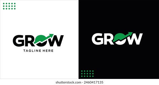 Modern growth logo design wordmark. Arrow shape logo design, design inspiration, vector