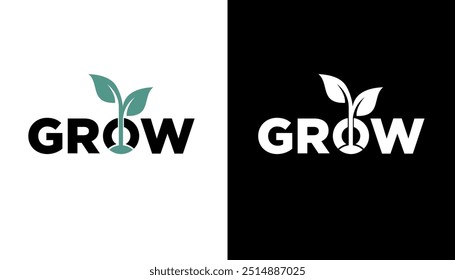 Marca de palavras moderna do design do logotipo do crescimento. Seta abstrata formas logotipo design vetor ilustração. Símbolo, ícone, criativo.