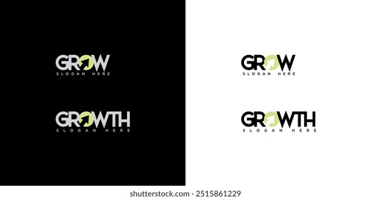 Modern growth logo design wordmark. Abstract arrow shapes logo design in letter O graphic vector illustration. Symbol, icon, creative.