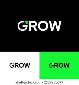 Modern growth logo design wordmark. Abstract arrow shapes logo design in letter G graphic vector