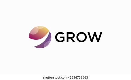 Modern growth logo design wordmark. Abstract arrow shapes logo design finnance  graphic vector illustration. Symbol, icon, creative.