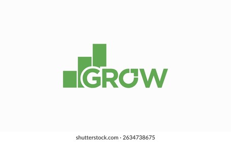 Modern growth logo design wordmark. Abstract arrow shapes logo design finnance  graphic vector illustration. Symbol, icon, creative.