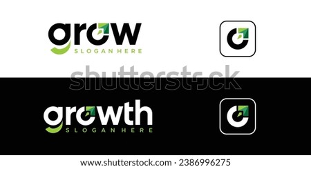 Modern growth logo design wordmark. Abstract arrow shapes logo design in letter O graphic vector illustration. Symbol, icon, creative.