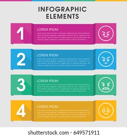 Modern grumpy infographic template. infographic design with grumpy icons includes . can be used for presentation, diagram, annual report, web design.