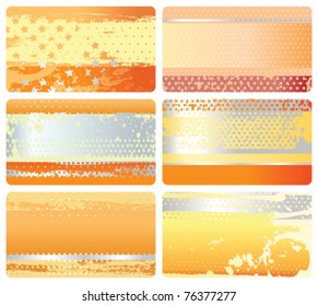 Modern grunge cards set