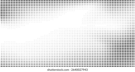 Modern grunge dotted halftone gradient texture. Vanishing polka dot background. Repeating dots gradation abstract simple