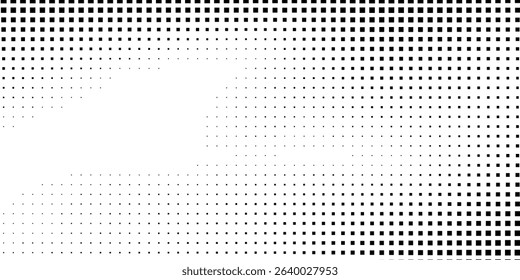 Modern grunge dotted halftone gradient texture. Vanishing polka dot background. Repeating dots gradation abstract simple design