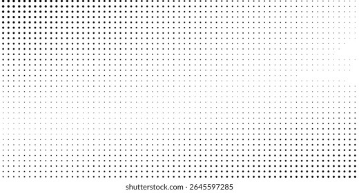 Modern grunge dotted halftone gradient texture. Vanishing polka dot modern simple abstract