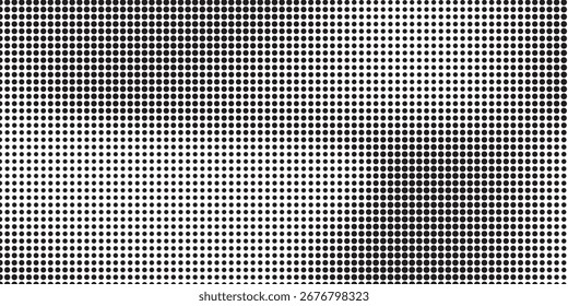 Modern grunge dotted halftone gradient texture. Vanishing polka dot background art simple