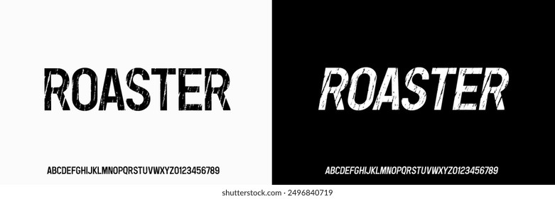 Modern Grunge Font. Reguler Rough Font. Distress Bold Font. Uppercase Number and Symbol. Typography urban style alphabet fonts for fashion, sport, movie, logo design, vector illustration