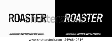 Modern Grunge Font. Reguler Rough Font. Distress Bold Font. Uppercase Number and Symbol. Typography urban style alphabet fonts for fashion, sport, movie, logo design, vector illustration