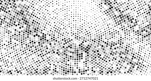 Fondo de degradado de semitono grunge moderno. Textura de ruido de grano desvanecido. Ilustración vectorial de Fondo de pantalla de arena blanca y negra