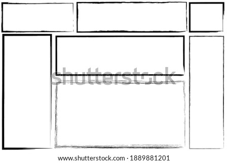 Modern grunge rectangles. Blank brush texture. Vector stroke. Stock image. EPS 10.