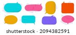 Modern grunge school sticker for collage or note. Speech bubble with realistic texture. Png emotional message. Vector illustration.