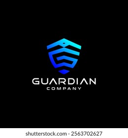 Modern Guardian logo design vector template for Home security system