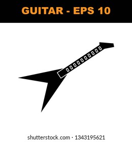 Modern guitar black icon. vector