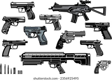 Armas modernas: arma automática y pistola