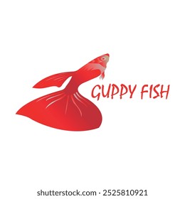 Modern guppy fish logo concept, vector illustration