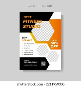 Modern Gym Fitness Flyer Vector template