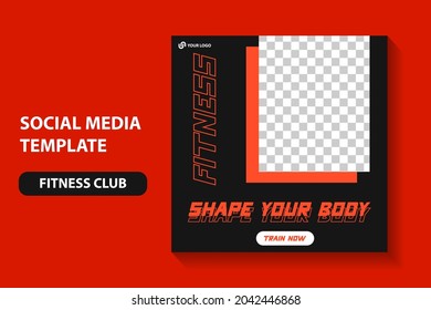 Modern Gym , Fitness Social Media Post Template, Fitness Gym Social Media Post Banner Square Flyer Template. Editable Sports Yoga Digital Marketing Web Banner Design