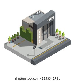 Modern Gym Isometric Illustration. Good fro your Infographic design