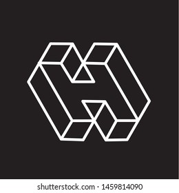 Modern H Character Typography Logo
