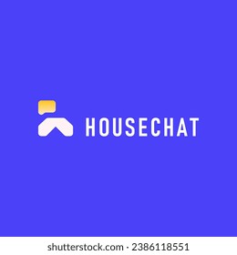 Modern h letter chatting house logo design