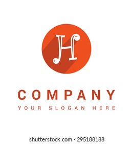 Modern H letter company logo, clean design abstract vector shape.