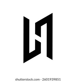 Modern H Negative Space Logo Simple Typography Letter Design