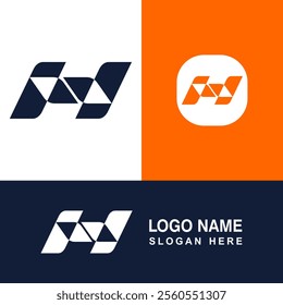 Modern H shape logo, Letter vector and Illustration.
