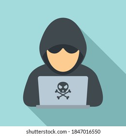 Icono de hacker moderno. Ilustración plana del icono vectorial de hackers modernos para el diseño web