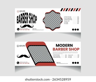 Modern Hair cut banner for barber shop social media cover template. beauty salon web banner template