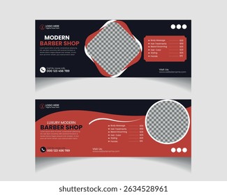 Modern Hair cut banner for barber shop social media cover template. beauty salon web banner template