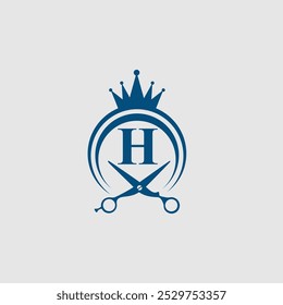 Modern Hair Cut And Salon Symbol With Letter H Logo