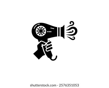 Modern Hair Dryer Illustration ,  Professional Salon Blow Dryer Icon