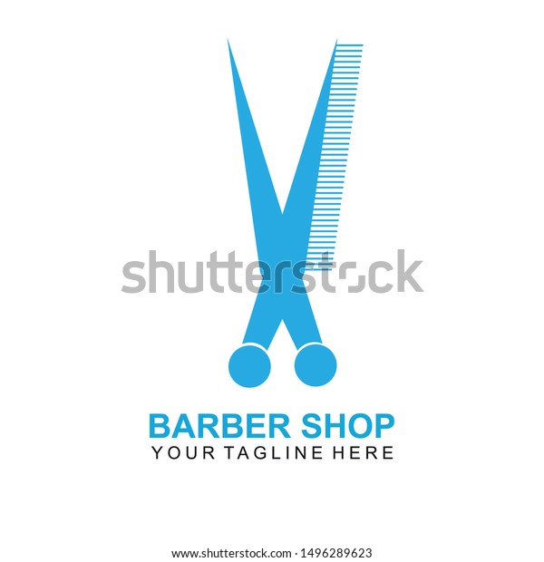 Modern Hair Salon Logo Design Scissors Stock Vektorgrafik Lizenzfrei