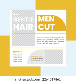 Modern haircut  design template hair social media post