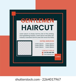 Modern haircut  design template hair social media post