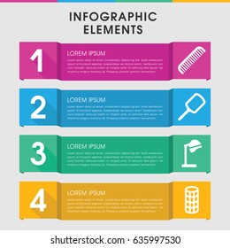 Modern hairdresser infographic template. infographic design with hairdresser icons includes comb. can be used for presentation, diagram, annual report, web design.