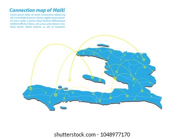 Modern of haiti Map connections network design, Best Internet Concept of haiti map business from concepts series, map point and line composition. Infographic map. Vector Illustration.