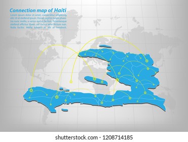 Modern of haiti Map connections network design, Best Internet Concept of haiti map business from concepts series, map point and line composition. Infographic map. Vector Illustration.