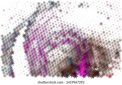 Modern halftone background with abstract flower