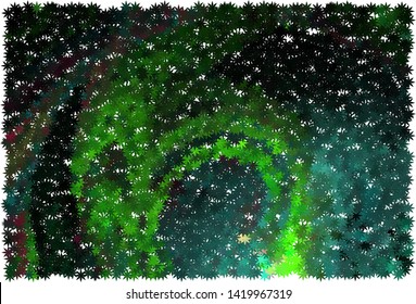 Modern halftone background with abstract flower