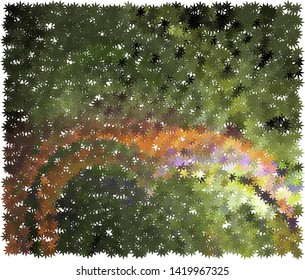 Modern halftone background with abstract flower
